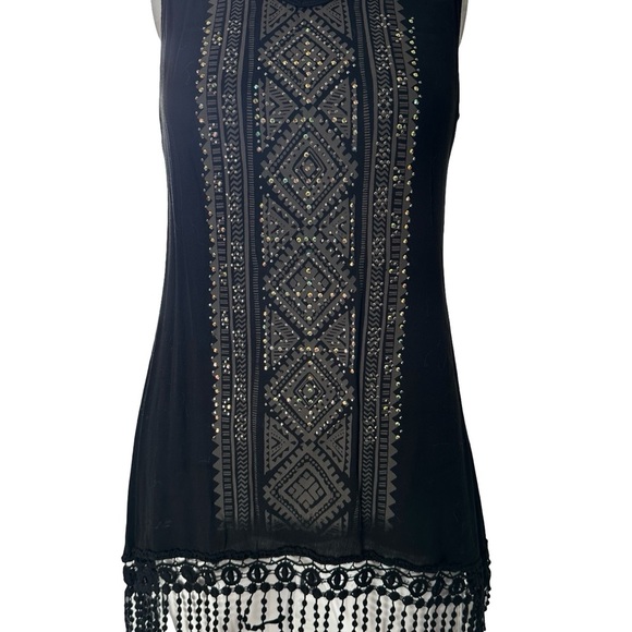 Vocal Chic Black Beaded Sleeveless Top - Picture 1 of 2